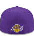 ფოტო #3 პროდუქტის Men's Purple Los Angeles Lakers Game Day Hollow Logo Mashup 59FIFTY Fitted Hat