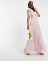 Anaya With Love Tall Bridesmaid tulle flutter sleeve maxi dress in pink