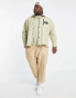 Calvin Klein Jeans Big & Tall utility overshirt with zip detail in stone