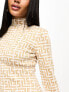 Фото #5 товара Simmi high neck mini jumper dress in beige geo print