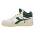 Diadora Magic Basket Demi Cut Suede Leather High Top Mens Green, Grey, White Sn