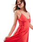 Forever New cotton poplin tie side midaxi dress in red