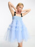 Фото #1 товара Dream Sister Jane corsage strap tulle mini dress in baby blue