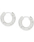 Silver-Tone Small Pavé Star-Accented Hoop Earrings, 0.75"