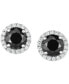 ფოტო #2 პროდუქტის Cubic Zirconia Halo Stud Earrings in Sterling Silver