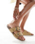 Фото #2 товара New Look double strap flat slip on sandal in stone