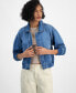 ფოტო #1 პროდუქტის Juniors' Denim Bomber Jacket