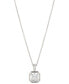 ფოტო #1 პროდუქტის Silver-Tone Radiant-Cut Cubic Zirconia Pendant Necklace, 16" + 2" extender, Created For Macy's