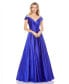 Фото #1 товара Women's Embellished Cap Sleeve V Neck A Line Gown