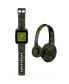 Kid's Green Camouflage Print Tpu Strap Smart Watch with Headphones Set 41mm