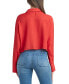 ფოტო #2 პროდუქტის Juniors' Collared Long-Sleeve Cropped Shirt