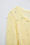 Фото #6 товара Трикотажное платье миди с бусинами ZARA