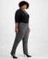 Фото #2 товара Plus Size Mid-Rise Jacquard Skinny Pants, Created for Macy's