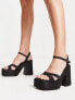 Фото #4 товара RAID Keiran platform sandals in textured black metallic - exclusive to ASOS