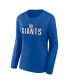ფოტო #2 პროდუქტის Women's Royal New York Giants Plus Size Foiled Play Long Sleeve T-shirt