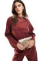 ASOS DESIGN metallic tailored top co-ord in burgundy