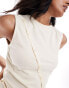 ASOS DESIGN crochet look asymmetric button through tank in ivory