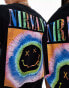 Фото #2 товара ASOS DESIGN unisex oversized license vest in black with Nirvana tie dye graphic prints