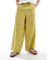 ASOS DESIGN smart extreme wide leg linen blend joggers in chartreuse