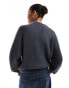 Threadbare high neck jumper in dark grey