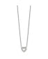 Фото #3 товара Chisel polished CZ Open Heart on a 18 inch Cable Chain Necklace