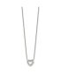 Polished CZ Open Heart on a 18 inch Cable Chain Necklace