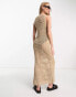 Фото #2 товара ASOS EDITION racer front sleeveless knitted midi dress in camel