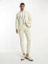 ASOS DESIGN slim suit jacket in linen in puppytooth in green