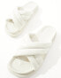 Glamorous Wide Fit cross strap slide in off white 40 - фото #8