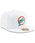 Фото #2 товара Men's White Miami Dolphins Historic Omaha 59FIFTY Fitted Hat