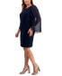 ფოტო #3 პროდუქტის Plus Size Cape-Sleeve Lace Sheath Dress
