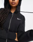 Фото #6 товара Nike mini swoosh oversized full zip hoodie in black and sail