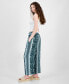 Juniors' Printed Drawstring Wide-Leg Pants