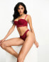 Фото #4 товара ASOS DESIGN Sienna lace padded bandeau bra in burgundy