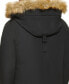 Men's Long Parka with Faux-Fur Lined Hood