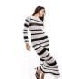 Фото #1 товара ASOS DESIGN knit stripe angel sleeve maxi with low back detail in black