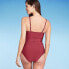 Фото #3 товара Women's Underwire Belted One Piece Swimsuit - Shade & Shore Red XL
