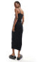 COLLUSION square neck cami maxi dress in black