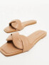 Stradivarius cross strap sandal in tan