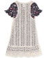 ფოტო #5 პროდუქტის Big Girls Floral-Print Dress & Crochet Vest, 2 Piece Set