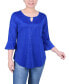 Фото #1 товара Petite 3/4 Bell Sleeve Top with Hardware