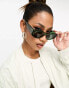 Фото #1 товара DIFF zoe geo square sunglasses in transparent green