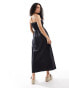 Фото #3 товара Pimkie shirred bandeau maxi dress in black