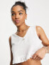 Pieces frill hem crop top co-ord in white