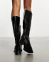 RAID Elixir knee boots with square toe in black