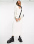 Only knitted v neck maxi dress in cream