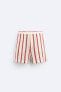 STRIPED CROCHET BERMUDA SHORTS