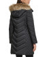 Фото #3 товара Women's Faux-Fur-Trim Hooded Puffer Coat