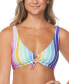 ფოტო #1 პროდუქტის Juniors' West Side Striped Bikini Top