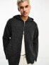 Фото #1 товара Weekday Logan oversized zip through cardigan with hood in dark grey